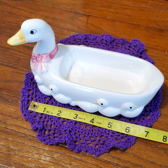 Soap Dish Goose & Goslings Jewelry Trinket Bathroom Home Duck Ceramic CUTE Decor - Picture 2 of 15